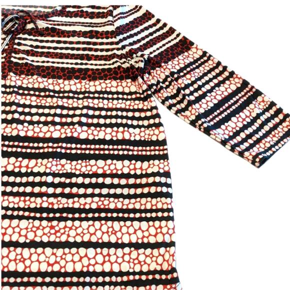 CHICO'S 3 Red Black Dot Career 3/4 Top XL 16 - Picture 9 of 12